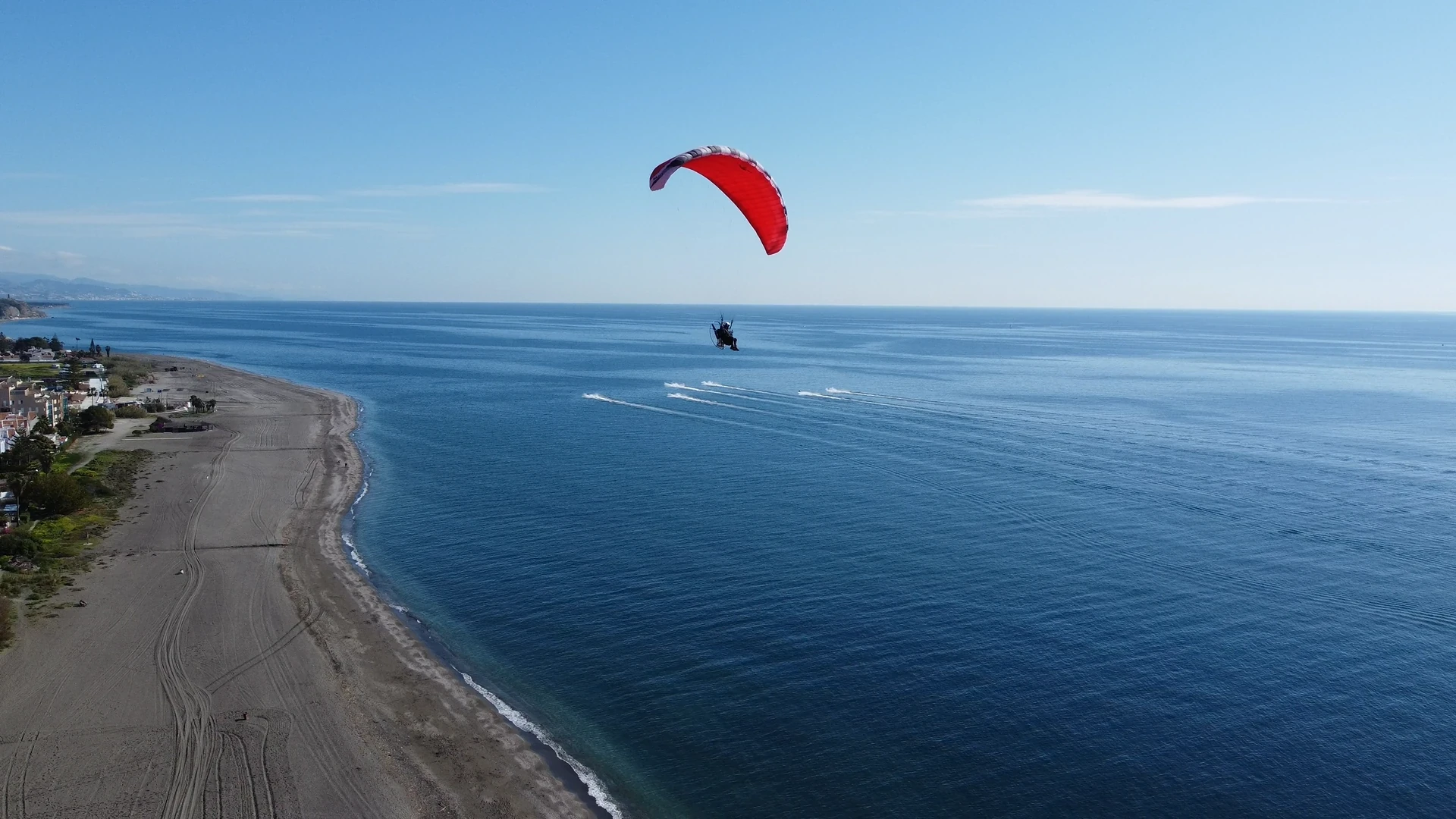 Paramotor student in training
